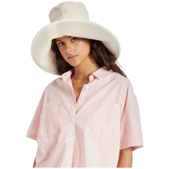 Brixton Maddie Packable Bucket Hat in Dove Off White and White S/XS NWT - Picture 1 of 13